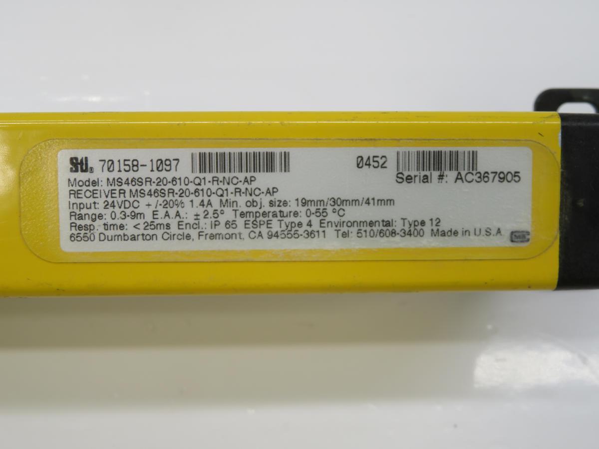 Omron #MS46SR-20-610-Q1-R-NC-AP, Receiver Light Curtain