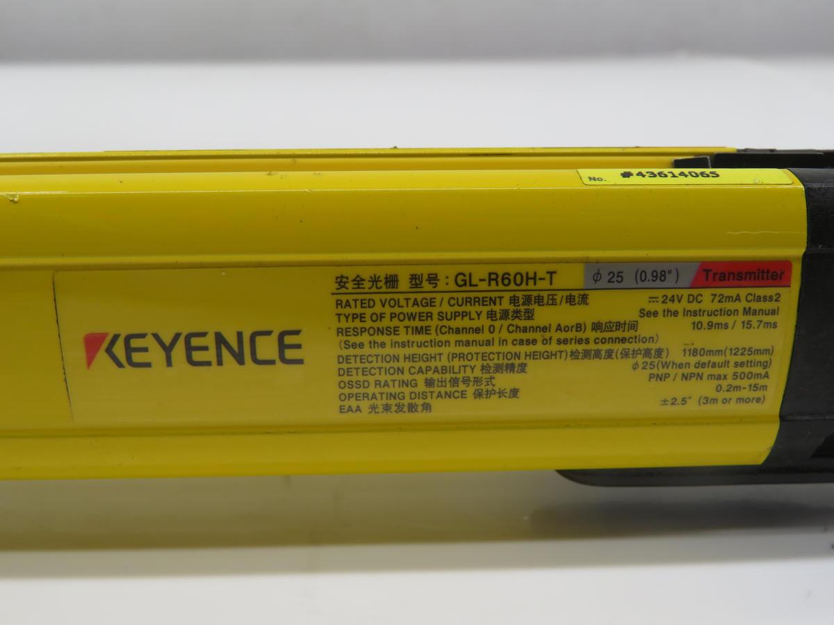 Keyence #GL-R60H-T, Safety Light Curtain Transmitter, 46-7/16" Height, 1" MDO, 49' Range