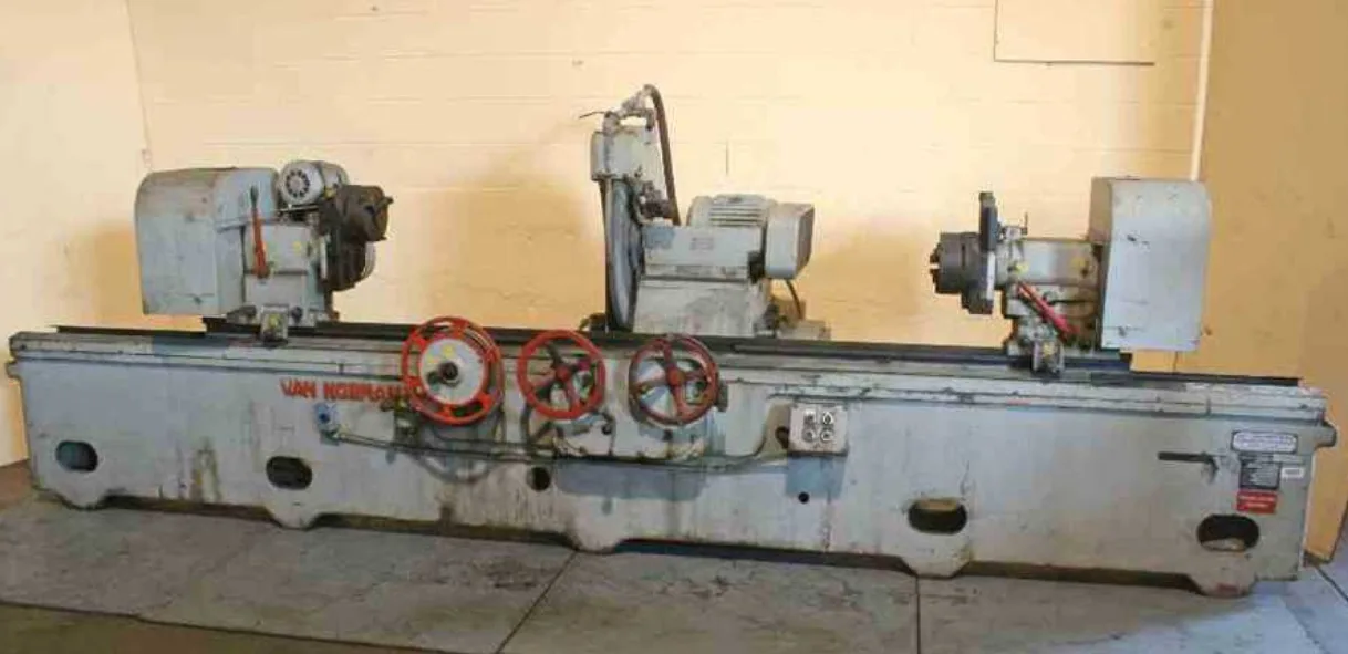 Van Norman #467, Grinder, 22" x 90" capacity, 30" x 1" grinding wheel, 8" 3-jaw chuck, 5 HP wheel head, 1/2