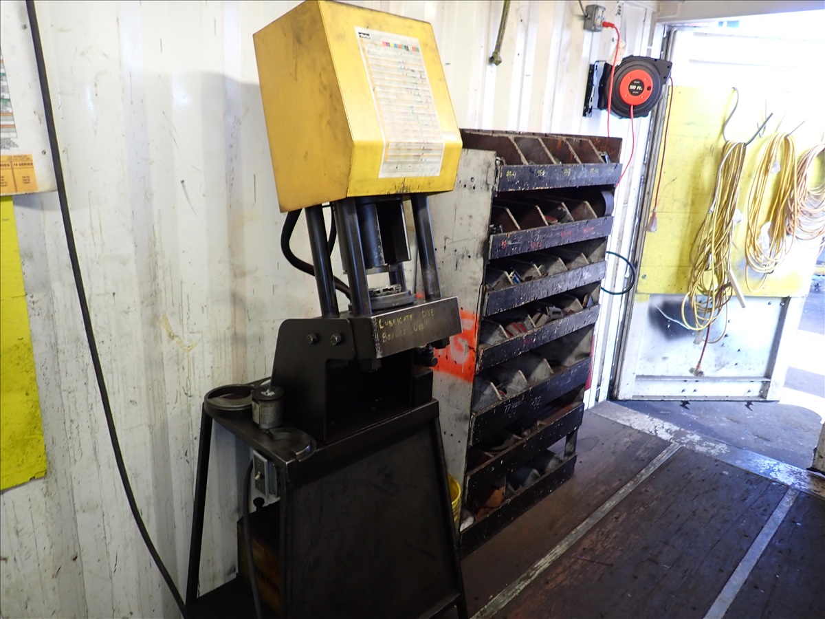 Parker #PARKRIMP-2, Hydraulic Hose Crimper, die rack