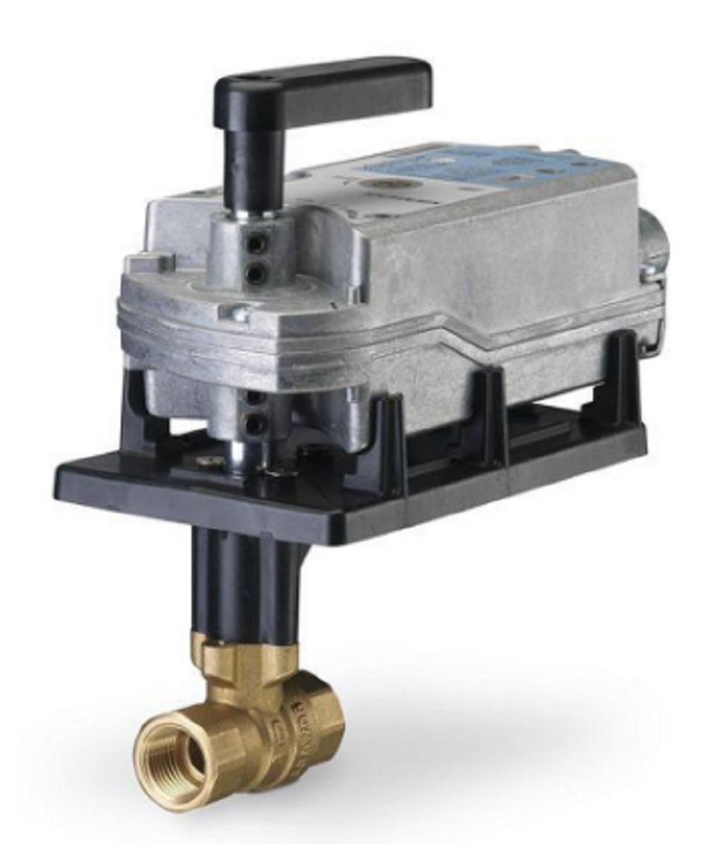 Siemens #172G-10323, 2-Way 1-1/2" Ball Valve w/Actuator, Cv 40, Spring Return, 24 V., NEW