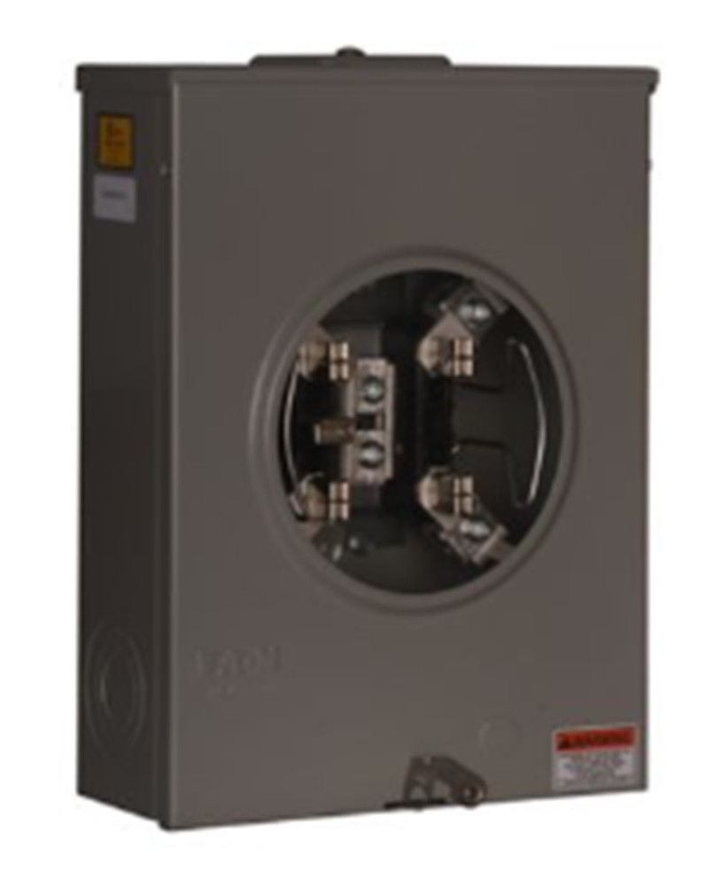 200 Amp, Eaton #1007817CH, Meter Socket, Residential Type Cover, Over/Under, NEW