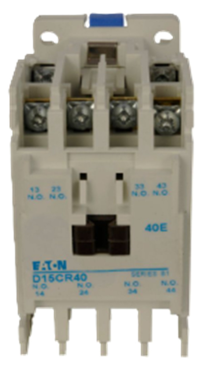 Eaton #D15CR40BB, Multi-Pole Relay, 4-Pole, 220/240 Volts Coil, 4NO, NEW