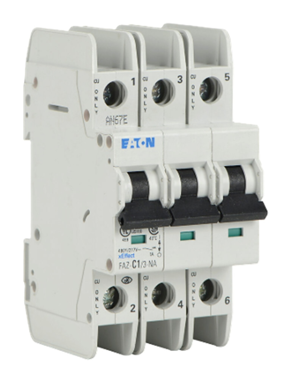 1 Amp, Moeller #FAZ-C1/3-NA, 102238 Miniature Circuit Breaker, 3-Pole, NEW