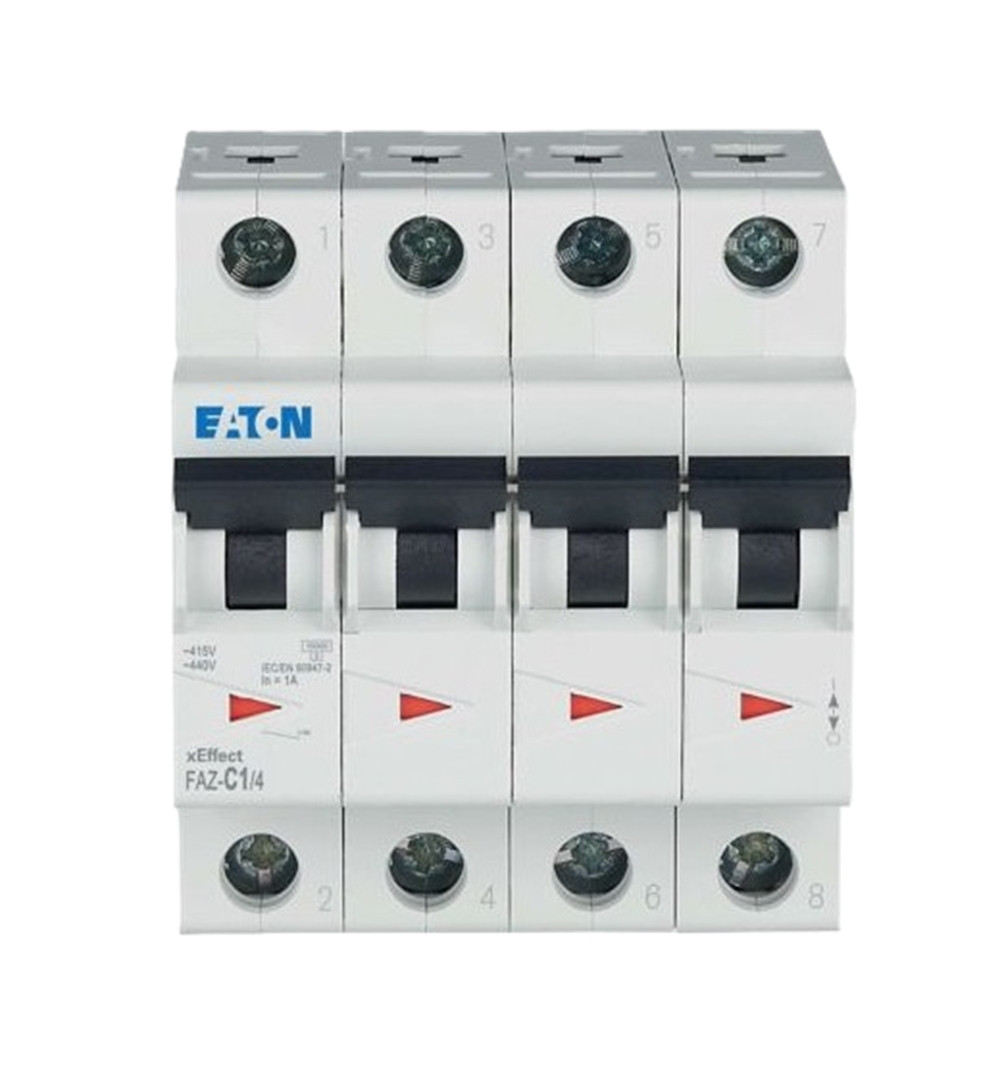 1 Amp, Eaton #FAZ-C1/4, 279046 Miniature Circuit Breaker, 4-Pole, NEW