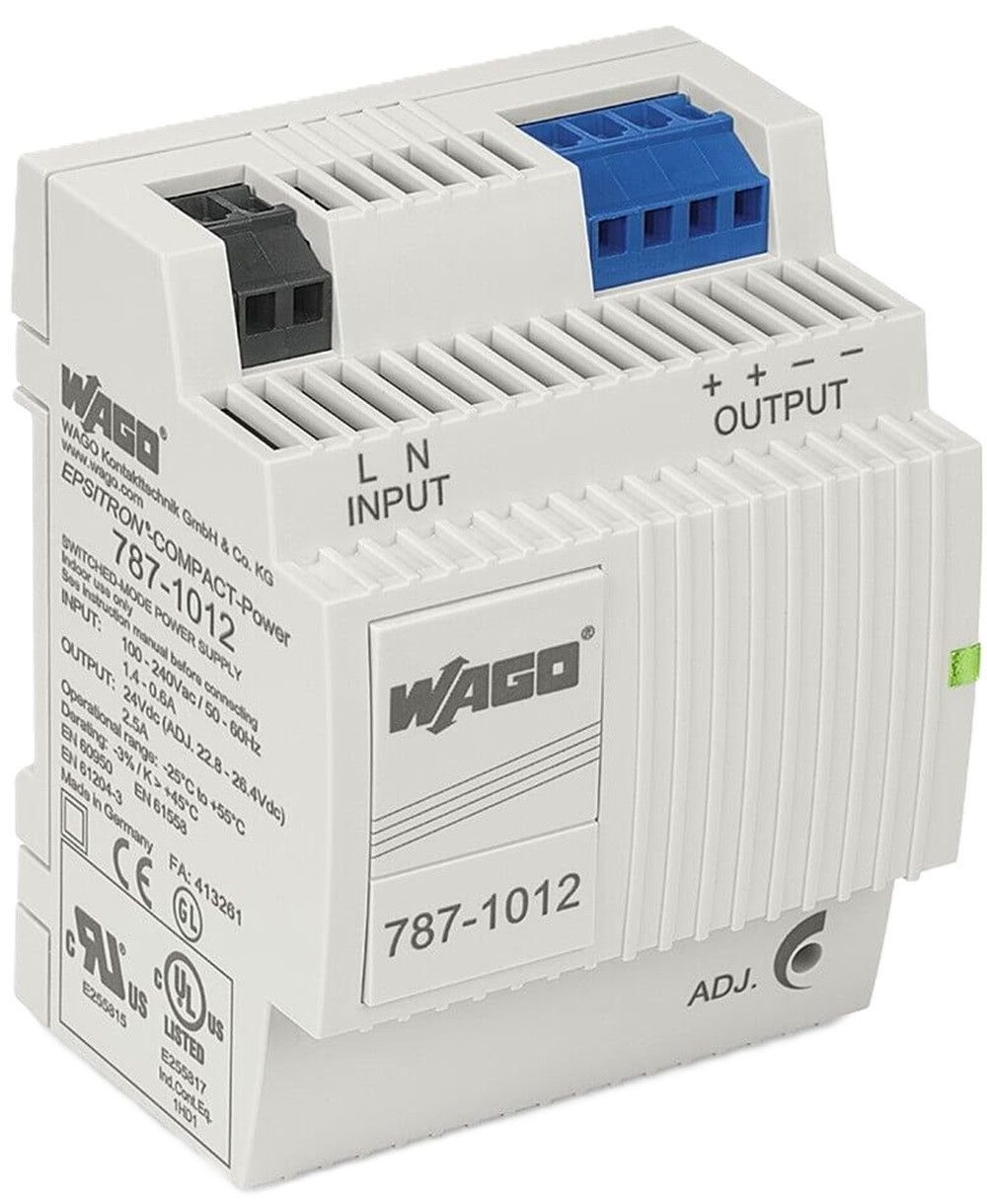 Wago #787-1012, Epsitron Compact Power Supply, Single-Phase, 24 Volts DC, 2.5 A, NEW