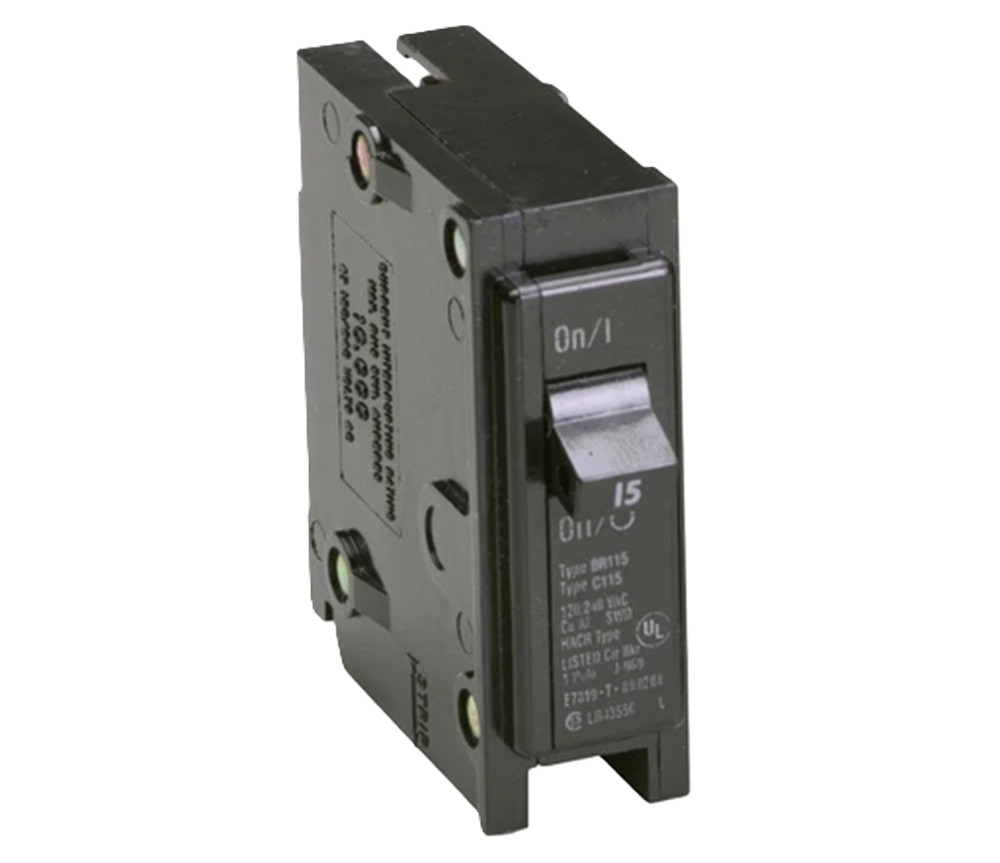 15 Amp, Eaton #BR115AF, Fire-Guard AFCI Circuit Breaker, Type BR, 1-Pole, 120/240 Volts, NEW