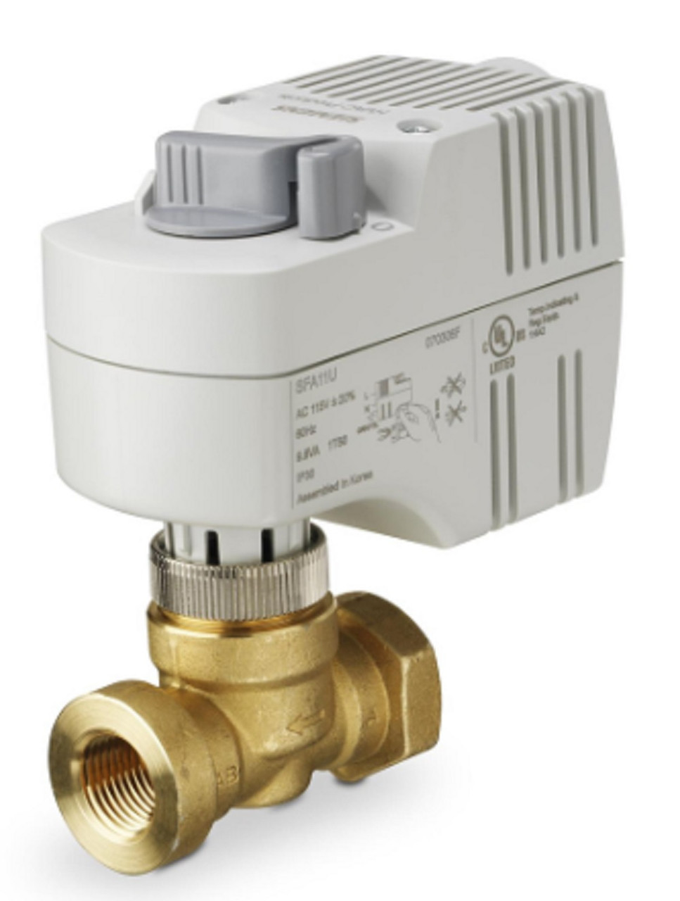 Siemens #240-00210, 2-Way 1/2" Zone Valve, Cv 1.0, ANSI 125, NPT, SR Actuator, NEW