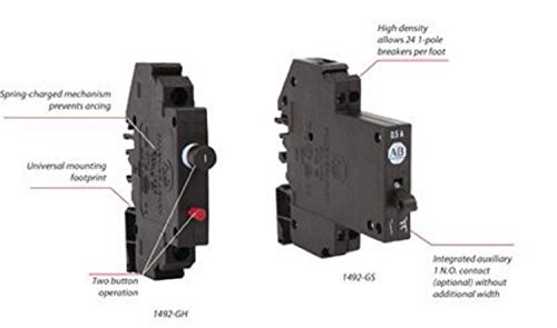 5 Amp, Allen-Bradley #1492-GH050, Miniature Circuit Breaker, HD Protector, 1 Pole, NEW