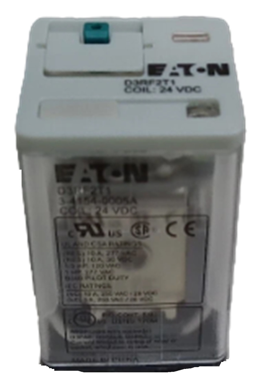 Eaton #D3RF2T1, General-Purpose Relay, 10A, 24 Volts DC Coil, DPDT, Octal, NEW