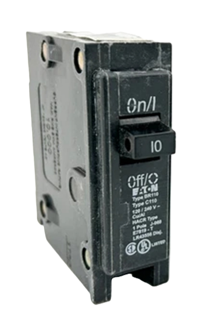 10 Amp, Eaton #BR110, Type BR Circuit Breaker, 1-Pole, 120/240 Volts, NEW