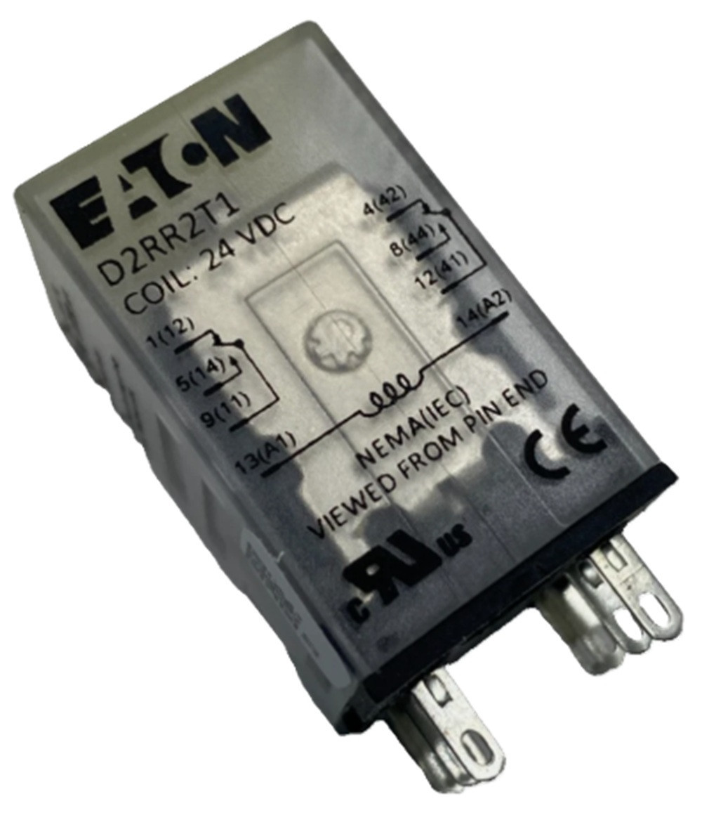 Eaton #D2RR2T1, Ice Cube Relay, 12A, 24 Volts DC Coil, DPDT, NEW