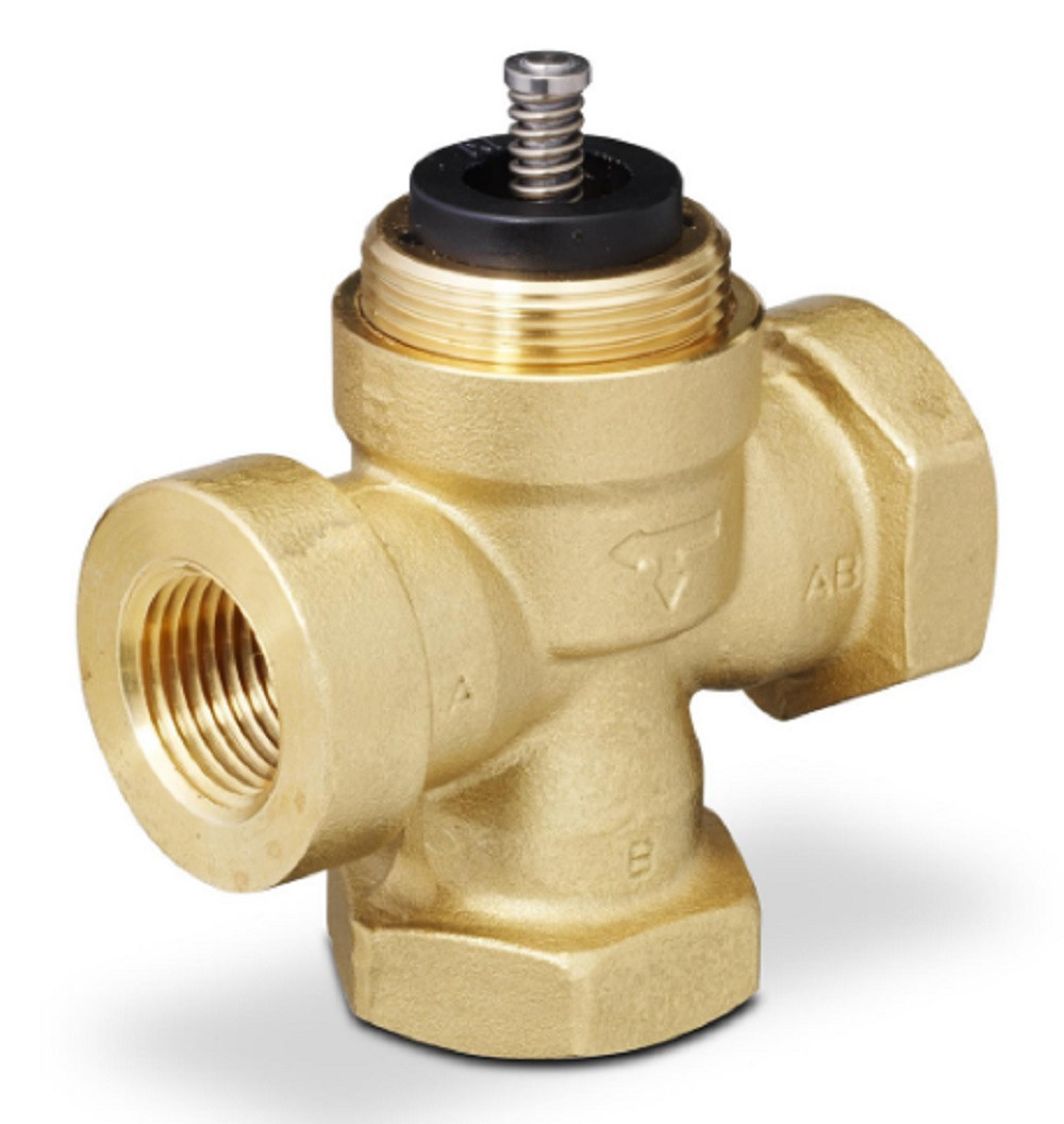 Siemens #599-00230, 3-Way 1/2" Zone Valve, Cv 1.0, ANSI 125, NPT (Valve Only), NEW