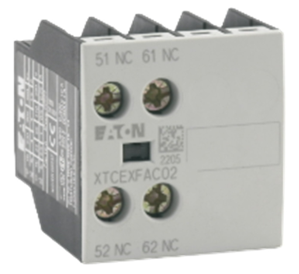 Eaton #XTCEXFAC02, Contactor, Front Mount Aux, Frame B-C, 2NC, NEW