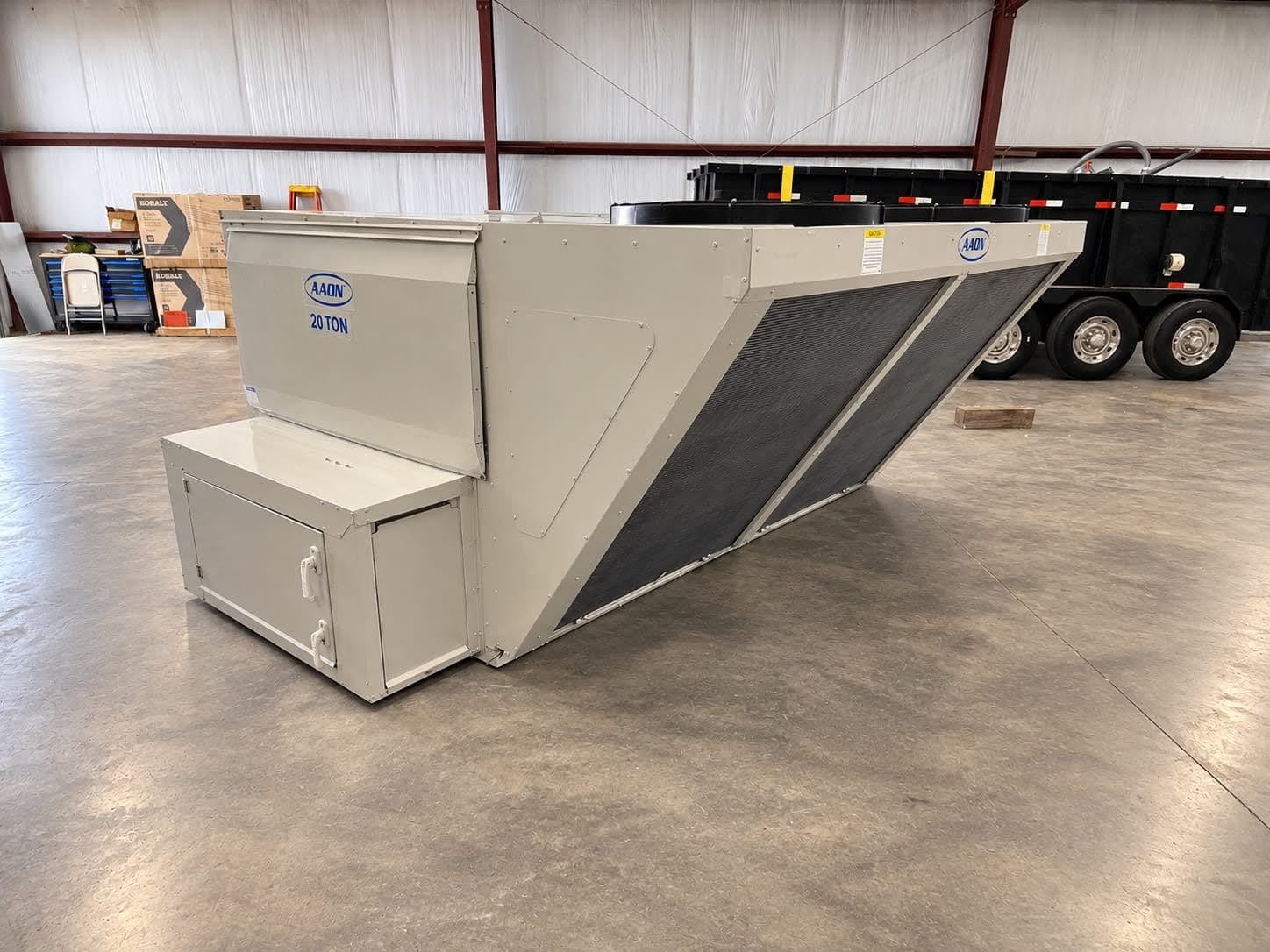 20 Ton, Aaon #RN-020-8-0HB09-18A, rooftop package units, R410a, 208 V., new, unused (3 available)