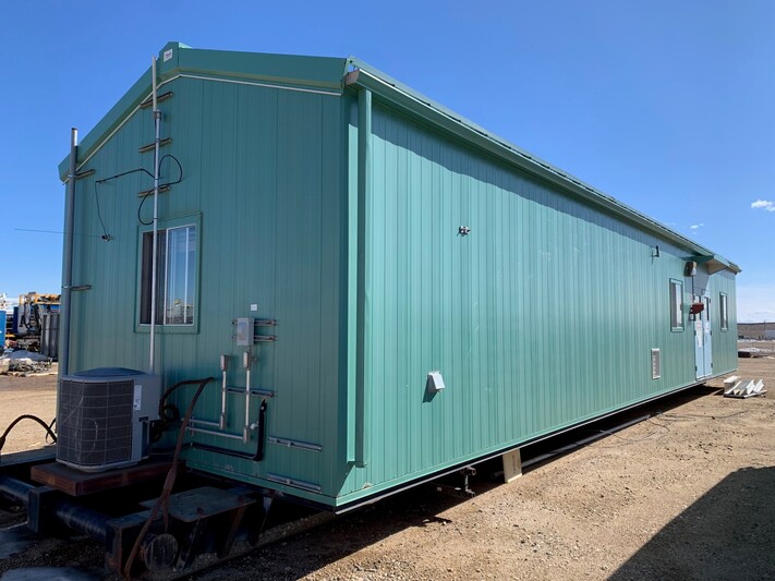 80' x 16' Warwick, MCC Building, heated, skidded, building only, interior stripped, painted ASA 61, 2011