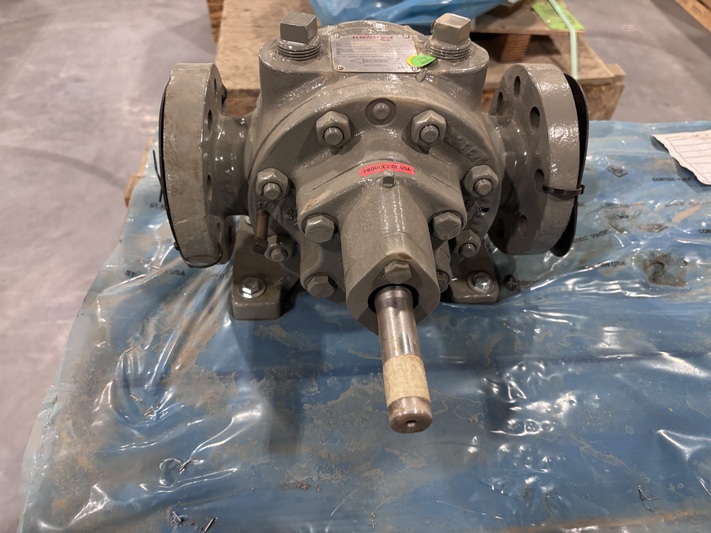 Flowserve #2GRWM, rotary gear lube pump, bare shaft, flanged ends, base mounted, new