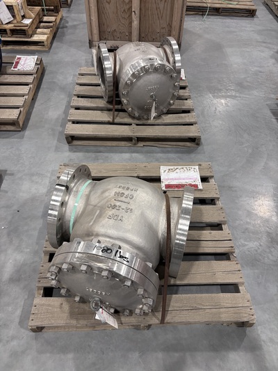 12" YDF #SN3R-CF8M-12, swing check valve, Class 300, RF flanged, CF8M Stainless Steel body and disc, 2020