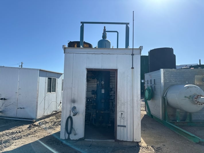 24" x 90" Penfabco, sour vertical separator, 1440 psi, skidded, housed, 1996