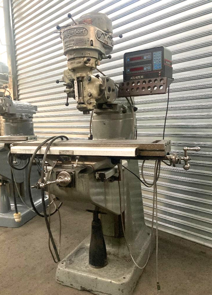 Bridgeport, Vertical Milling Machine, 9" x 42" table, 1 HP, digital read out, 220 V.
