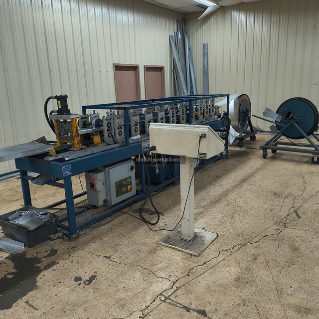 Knudson, Stud Roll Former, 16 gauge, 550S162-54 stud & track tooling, uncoiler, hydraulic shear, runout