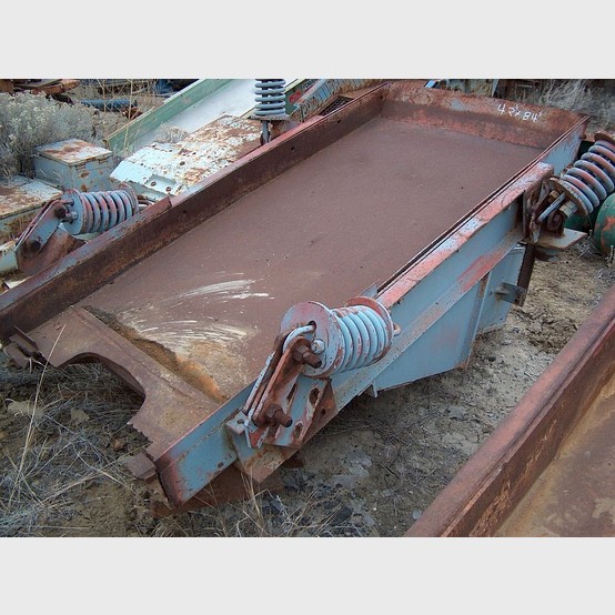 42" wide x 84" long Vibranetics #VF42, Electromechanical Vibrating Feeder, 1/4" plate lined pan, up to 500