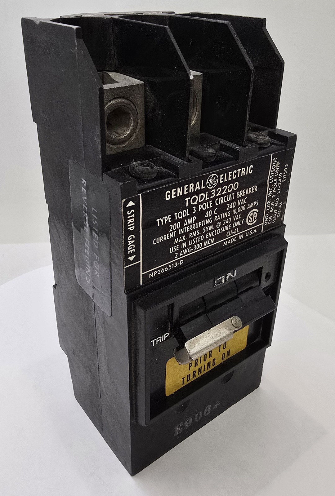 200 Amps, General Electric #TQDL32200, Circuit Breaker, 240 VAC, 2 AWG-300MCM