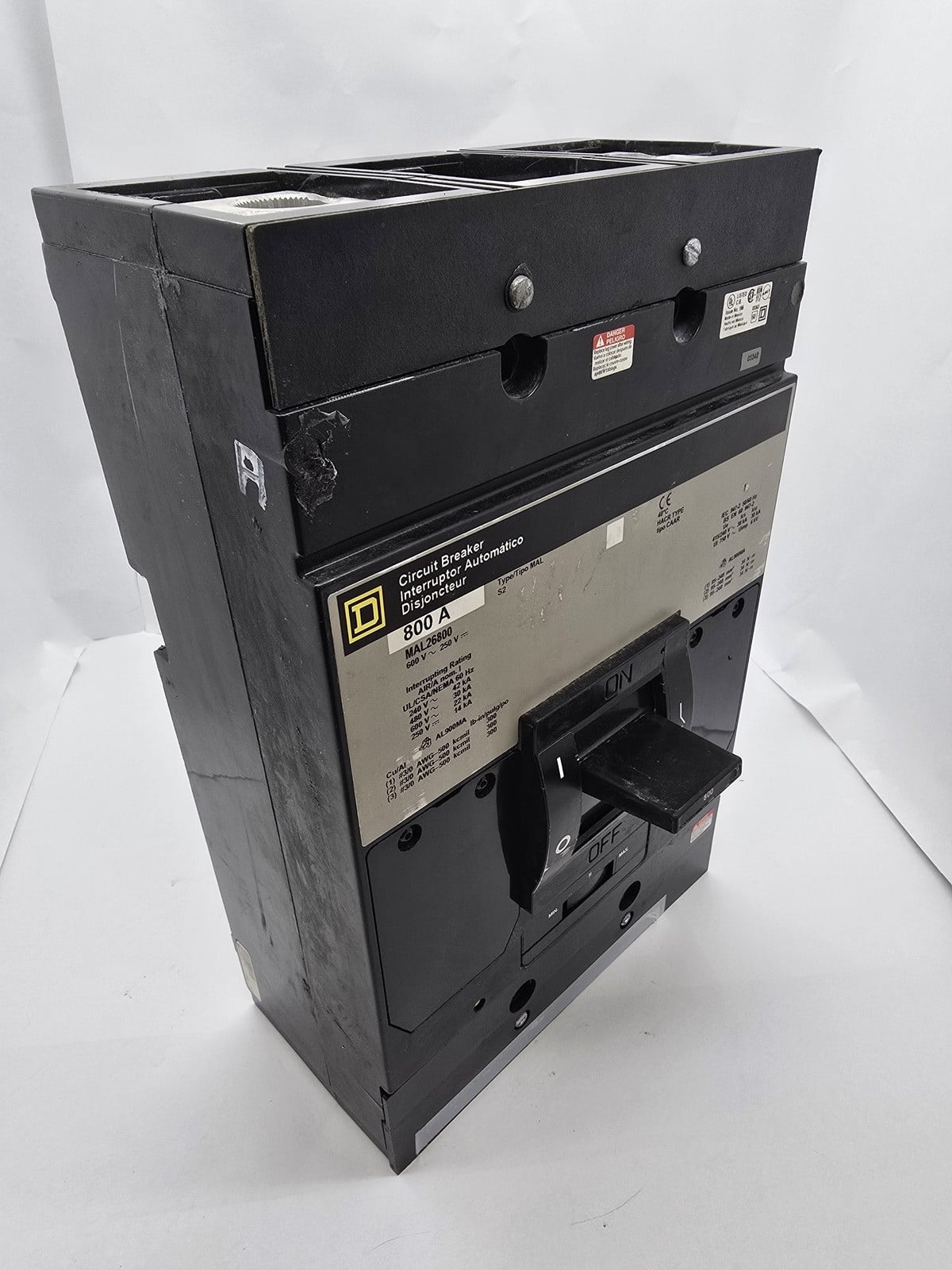 800 Amps, Square D #MAL26800, MAL Circuit Breaker, 2P, 600 Volts, new