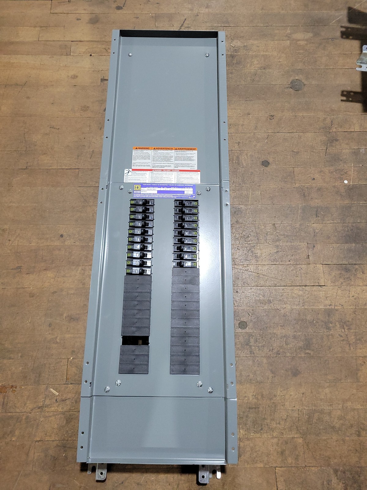 225 Amp. Square D #NQ, Panelboard Interior, 208Y/120 Volts, 3 phase, 4W, 42 Space, w/ (19) QOB120 Circuit