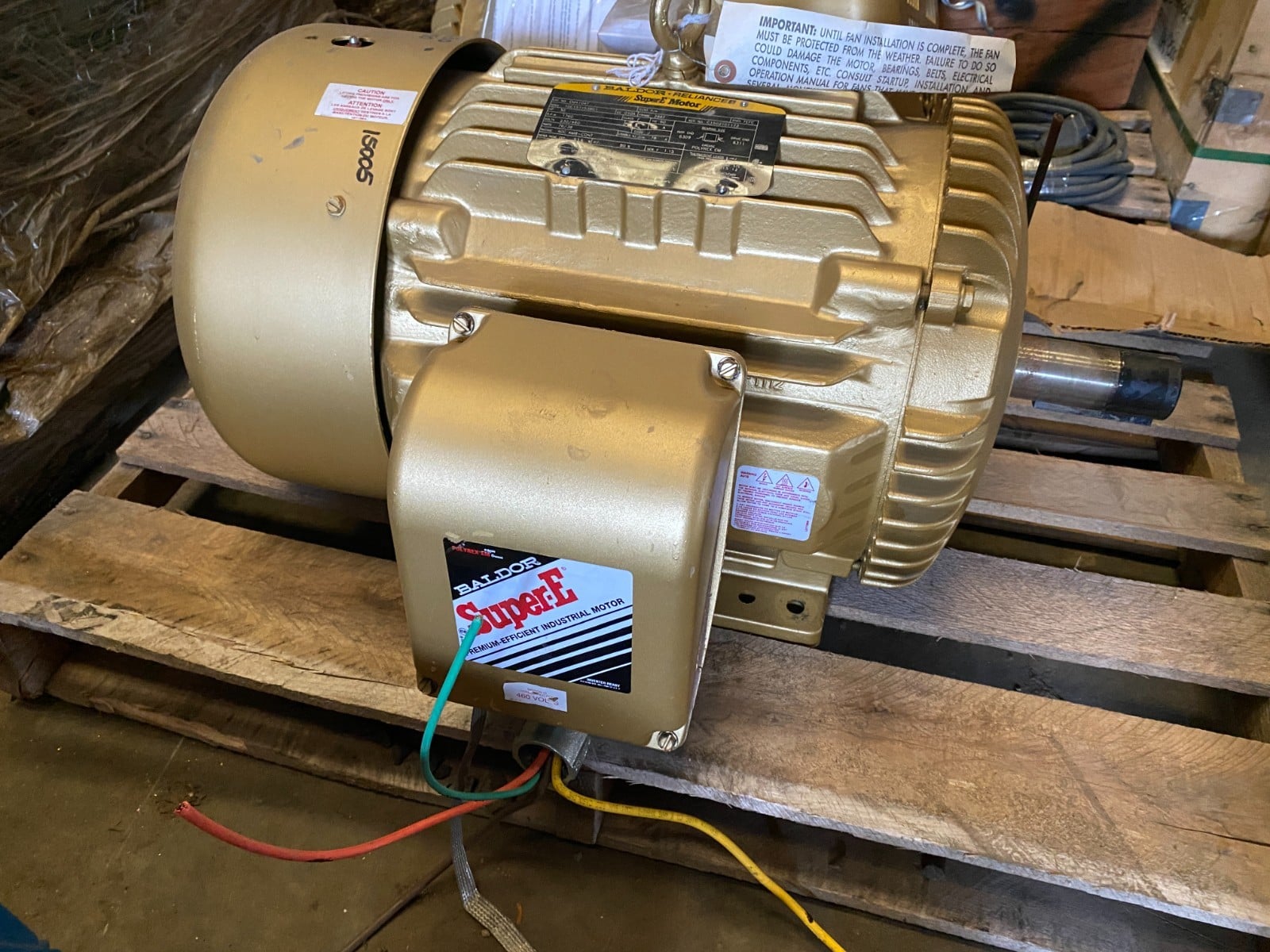 30 HP 1760 RPM Baldor #EM4104T, Frame 286T, TEFC, inverter duty, 3 phase, 230/460 Volts, 76/38A, Class F, EFF