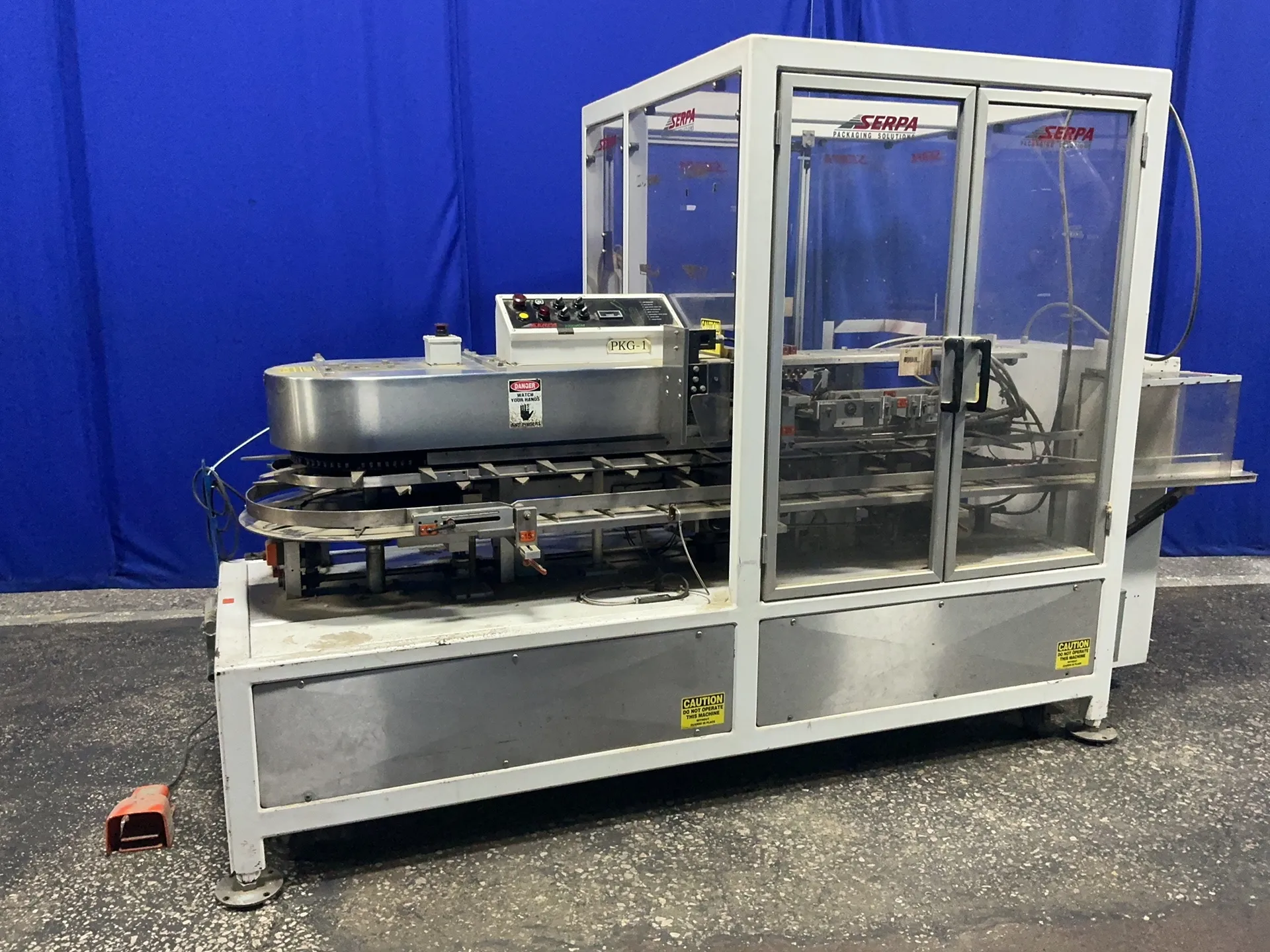 Serpa Packaging Solutions #2000-VCM, Cartoner, 60-80 per minute, foot switch, 30 A, 480 V.