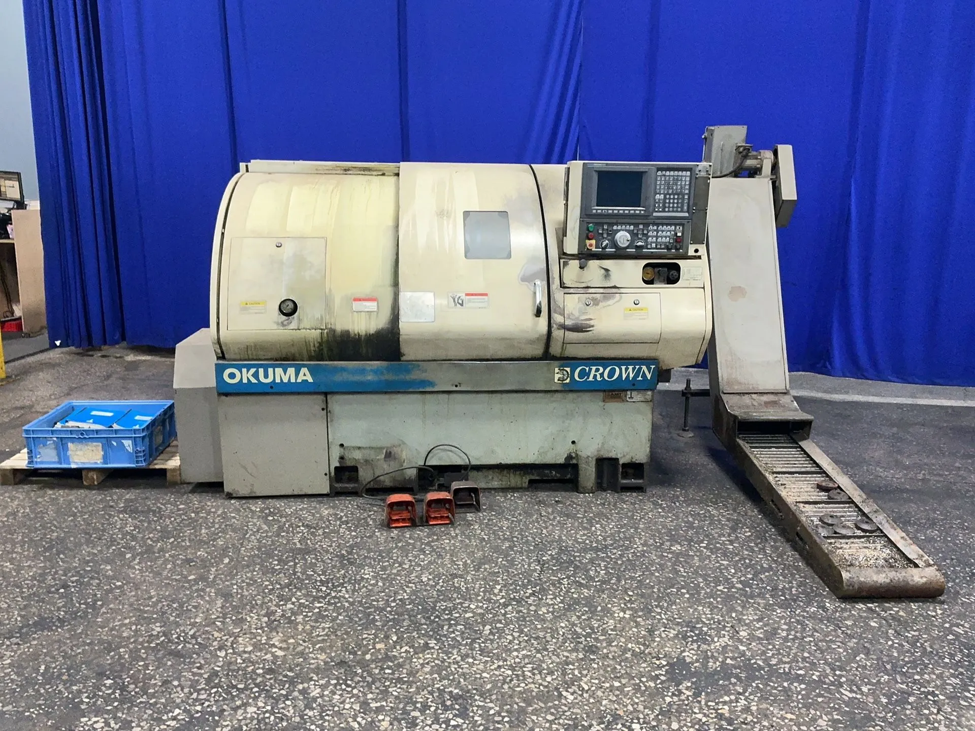 Okuma #762S-BB, CNC Lathe, 10" 4-jaw chuck, 2.5" bore, 12 position tool changer, Okuma OSP-U100L control