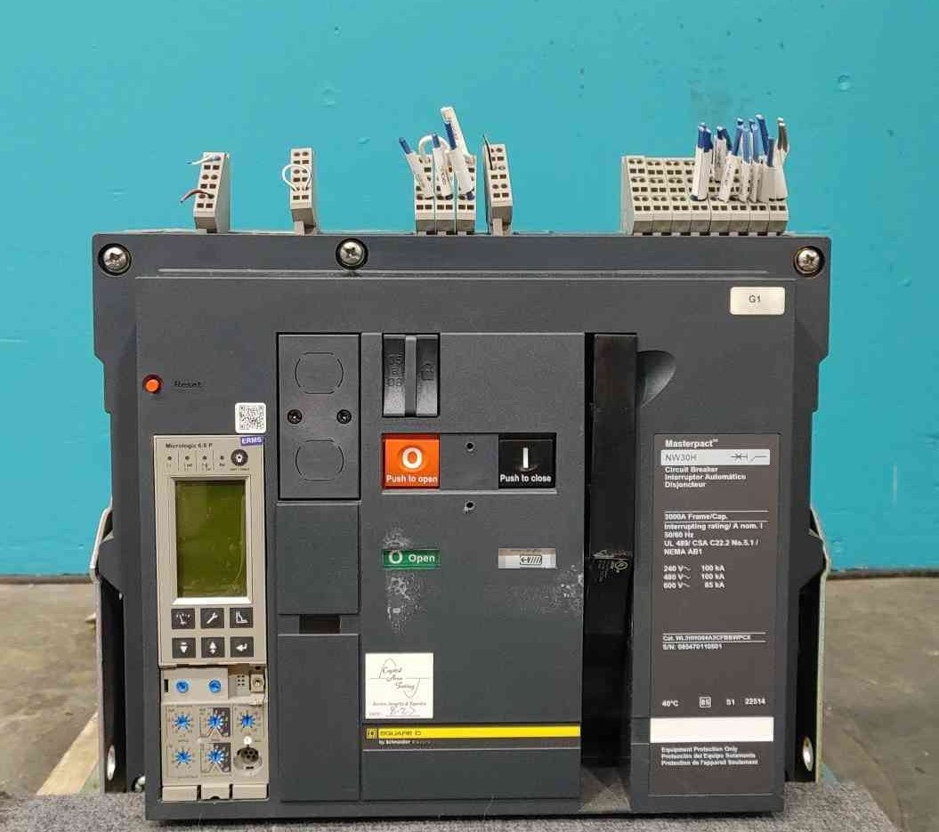 3000 Amps, Square D Masterpact #NW30H, circuit breaker, MicroLogic 6.0P, ERMS (2 available)
