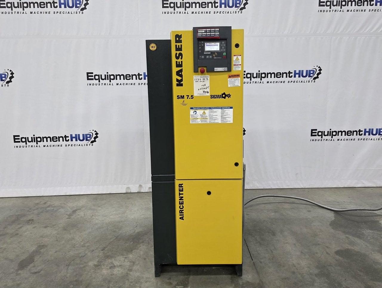 32 cfm, 125 psig, Kaeser #Aircenter-SM7.5, rotary screw air compressor, Sigma 2 Control, 7 HP, 2021
