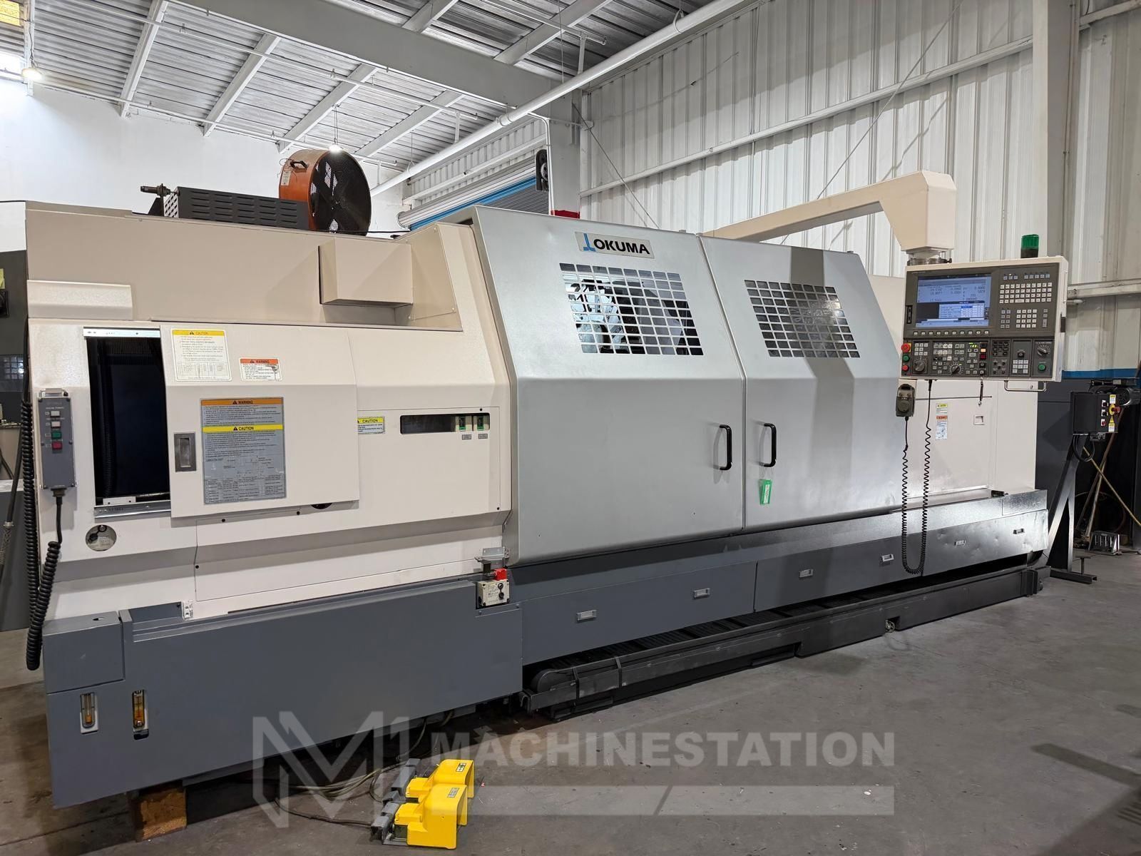Okuma #LB-35II, CNC turning center, 27.5" swing, 20" chuck, 3-jaw, 6" bar, 18.11" dia., 118" lgth, 12 turret