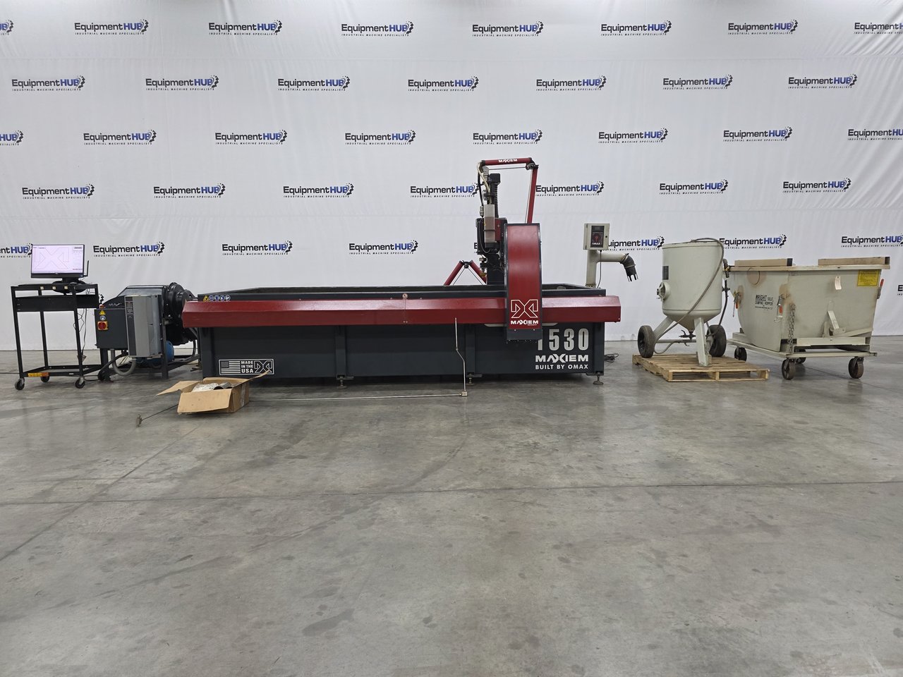 Omax #Maxiem-1530, 5-Axis CNC waterjet, 5' x 10', A-Jet head, 30 HP, 50000 psi, chiller, 2017