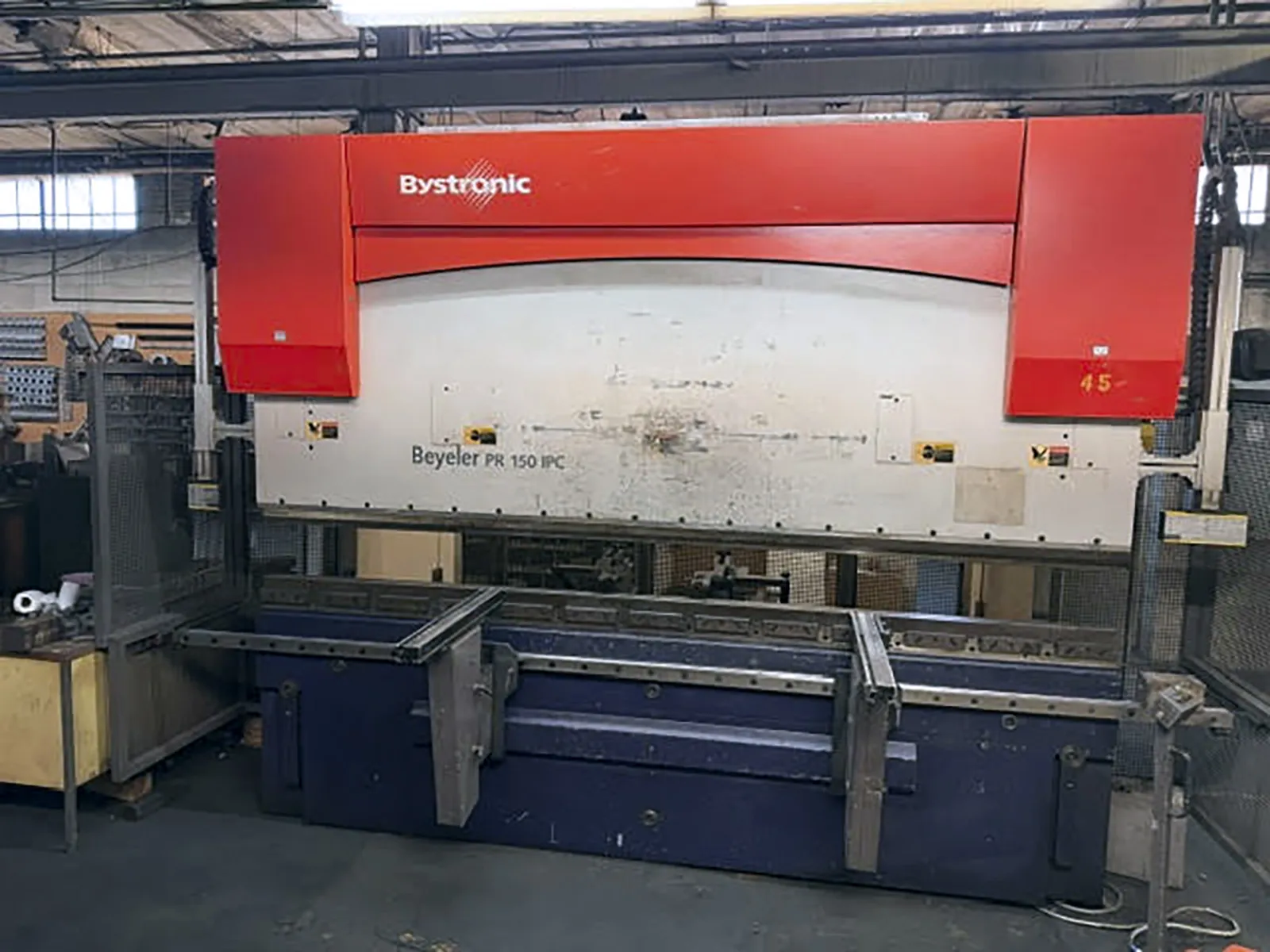 150 Ton, Bystronic Beyeler #PR-150x3100, CNC press brake, 10' overall, 100" between housing, 8.64" stroke