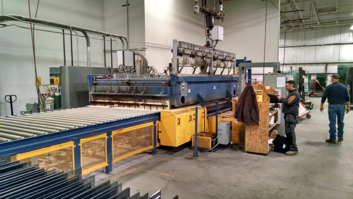 Tamglass, 84" x 144" tempering furnace production line, 2005