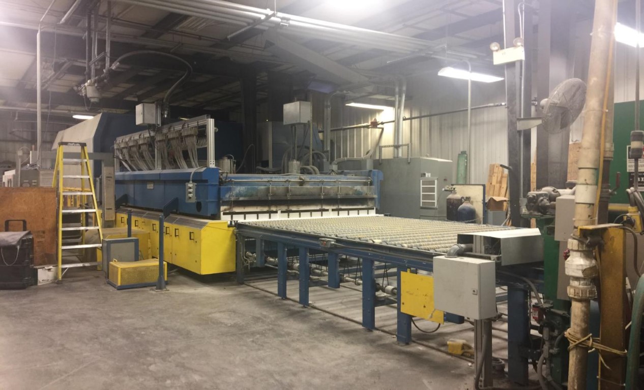 Tamglass, 84" x 168" tempering furnace production line, 2002