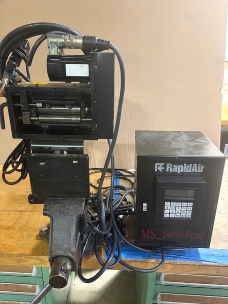 4" x .04" Rapid-Air #MS4, Press Feeder, .001"-999.99" feed length, job memory, edge guides, mounting bracket