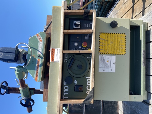SCMI #T110A, Shaper, Steff 3-wheel power in-feed, 1/4" max. profiling tool, 440 Volts, 3PH, 1998