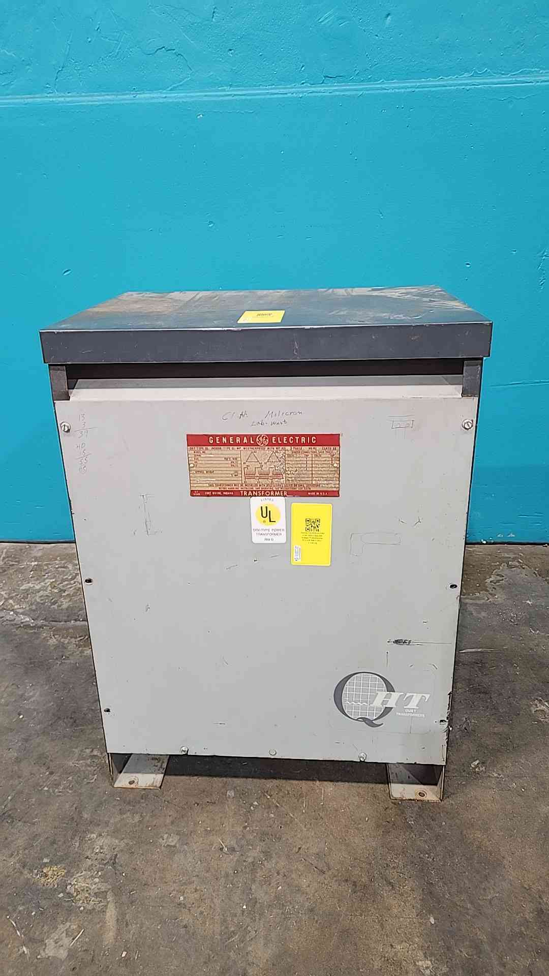 75 KVA 480 Delta Primary, 208Y/120 Secondary, General Electric #9T23B, Type QL, Dry Type Transformer, 3 Phase
