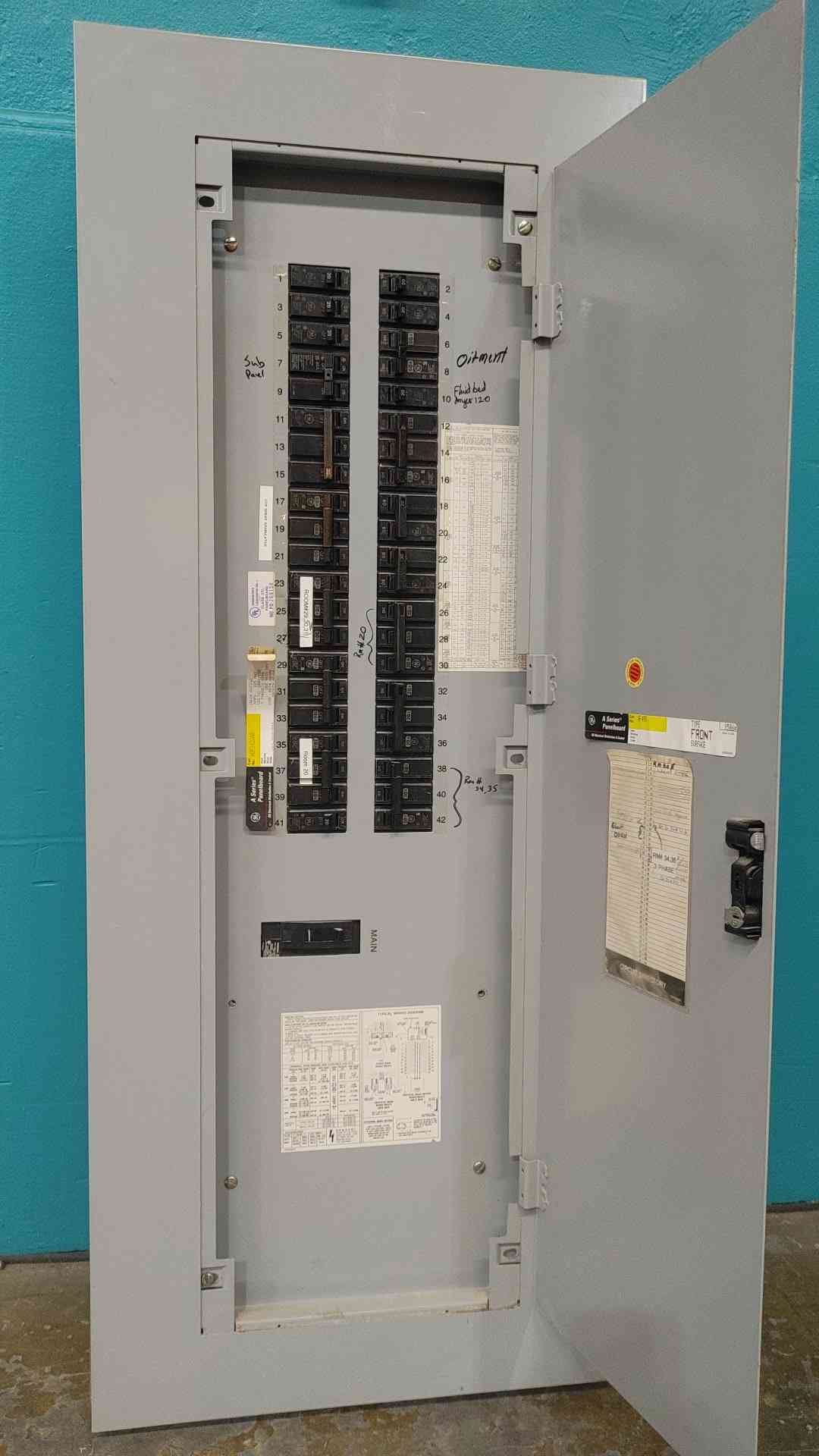 225 Amp. General Electric AQF3422AB, A-Series Panelboard, 208Y/120 Volts, 42 Space, 17x 20A, 17x 30A, 5x 60A