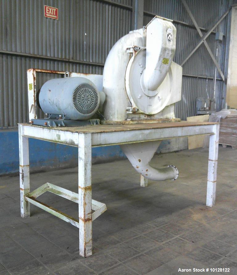 Bauermeister #UT/USCH-UZ42, Turbo Rotor Impact Mill, cage mill, 6-7/8" x 11-3/8" feed throat, 100 HP TEFC