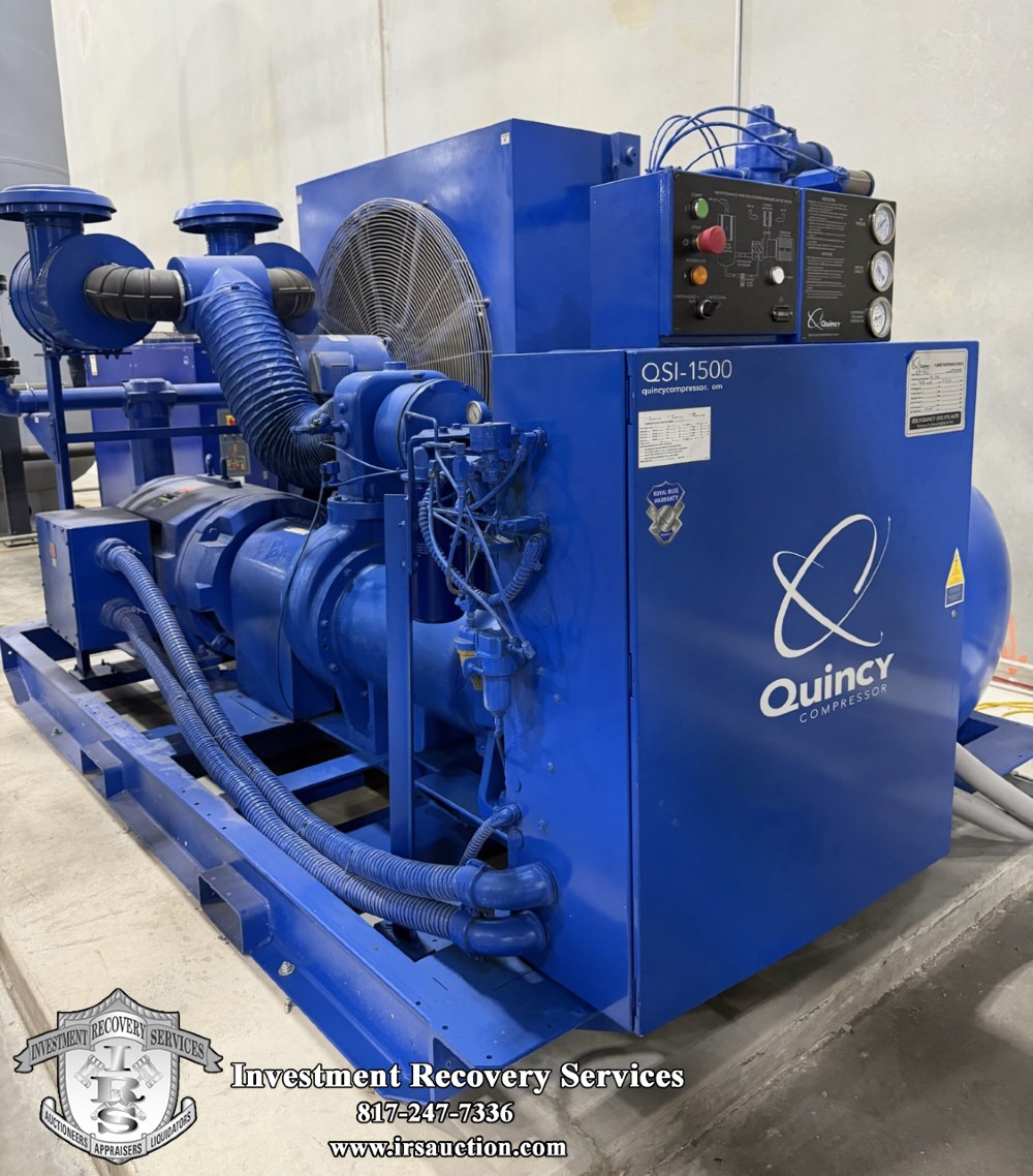 1521 acfm, 140 psig, Quincy #QSI-1500, rotary screw air compressor