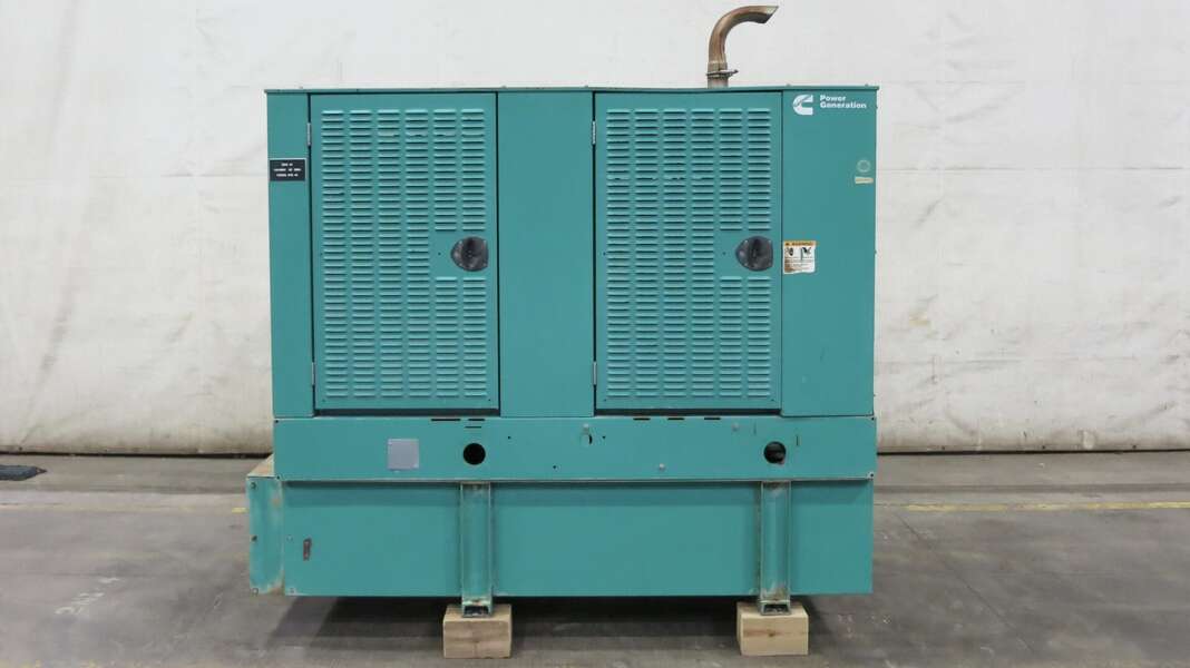 80 KW Cummins #DGCG, diesel generator set, 277/480 Volts, 130 HP @ 1800 RPM, 4BTA3.9-G3 engine, weatherproof
