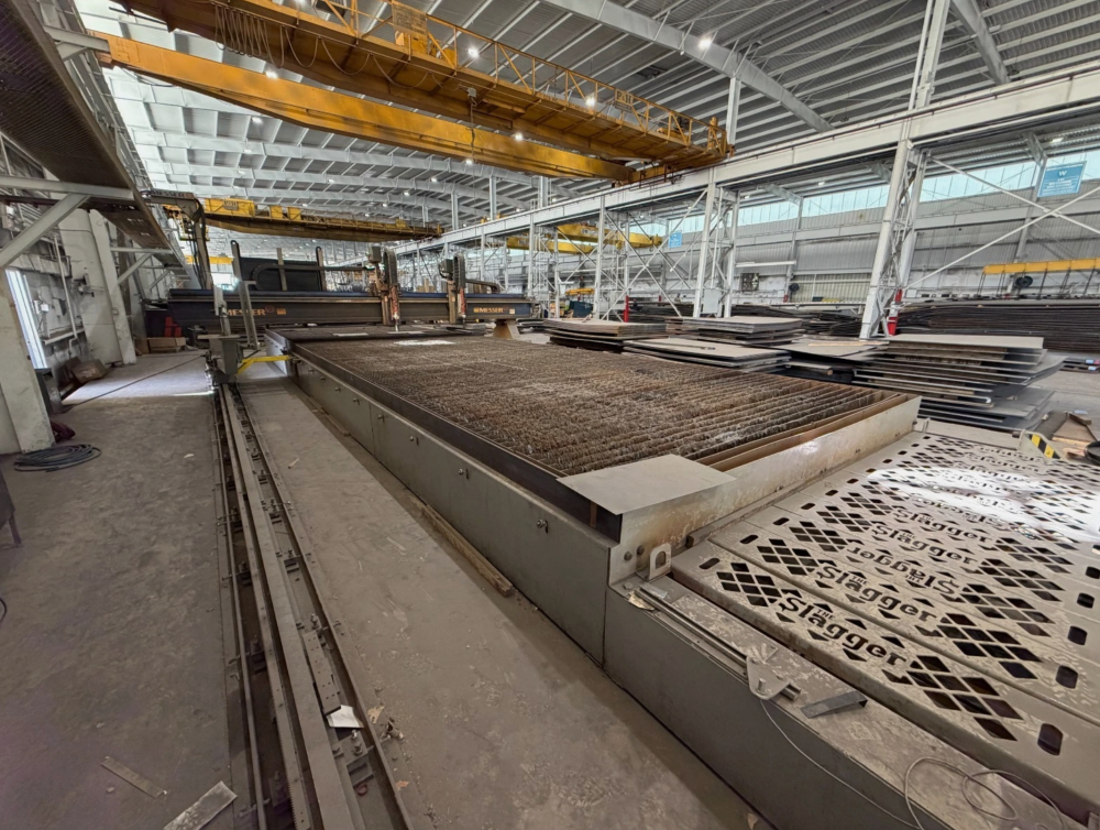 Messer, plasma downdraft table cutting system, 10' x 40' table, slagger table, 2024