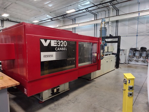 360 Ton, 37.39 oz., Negri Bossi #VE320, All-Electric Injection Molding Machine, 2-3/4" screw, 22.44" x 24.80"