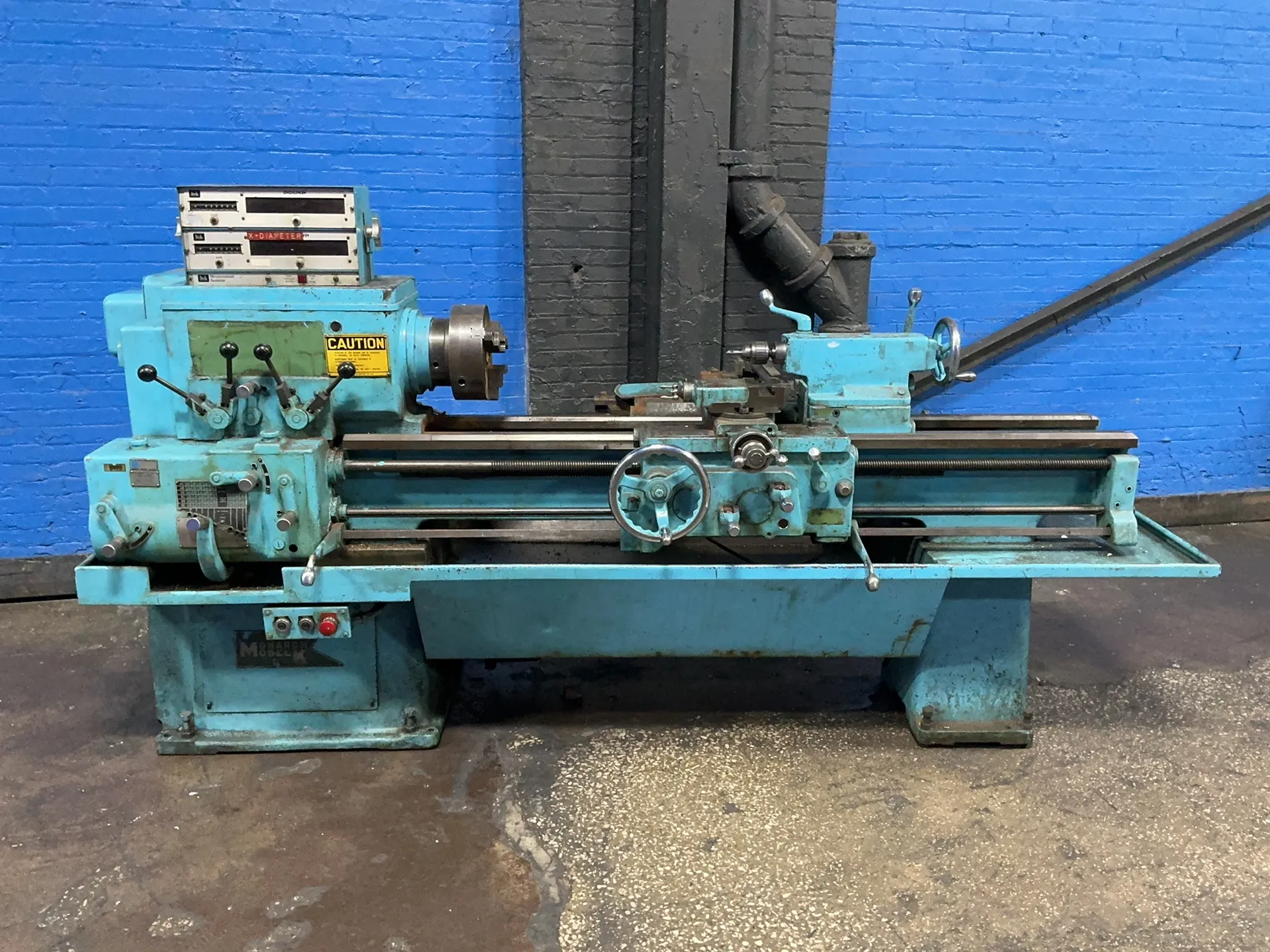 16" x 45" Monarch #K-16, engine lathe, 10" 3-jaw chuck, 1.5" bore, tailstock, 12 Amps, 3/60/460, 1972
