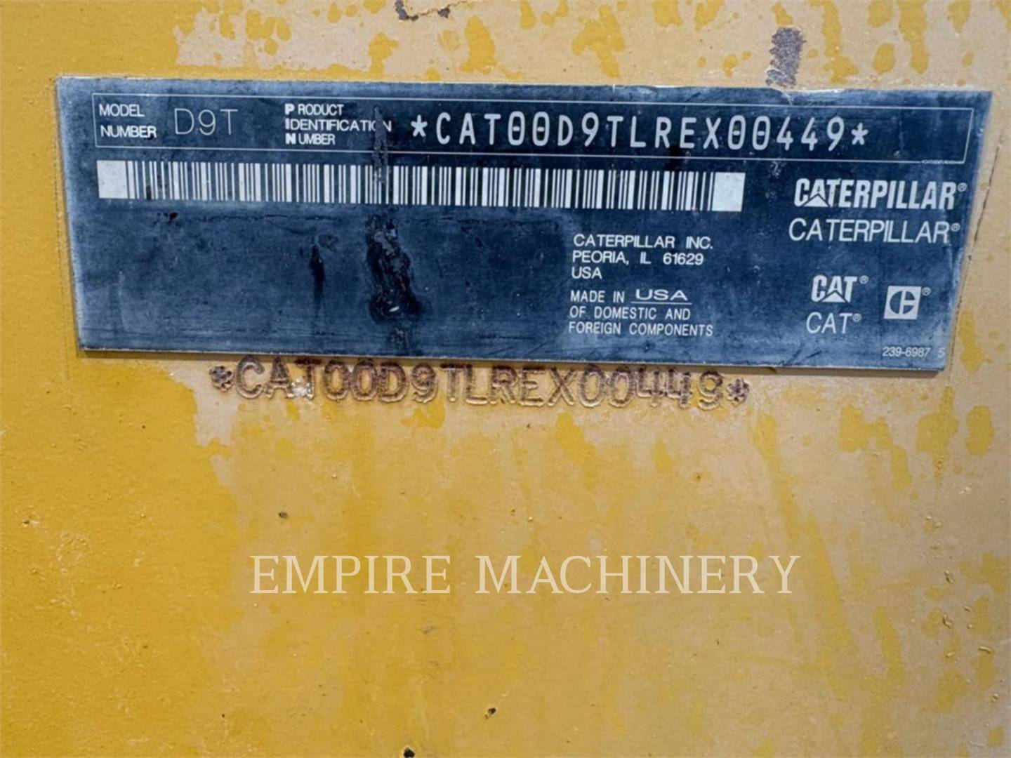 Caterpillar D9T, 12839 hours, S/N: REX00449, 2016